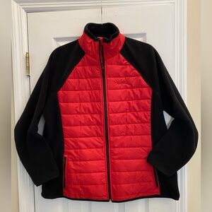 LRL Ralph Lauren Active Women's Jacket Quilted Fleece Full Zip Red Black - 1X